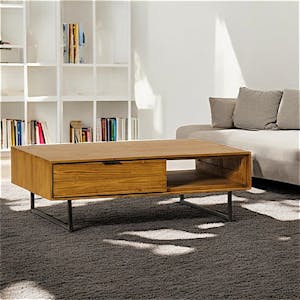 Table basse avec rangement en bois de teck recyclé DEPOK